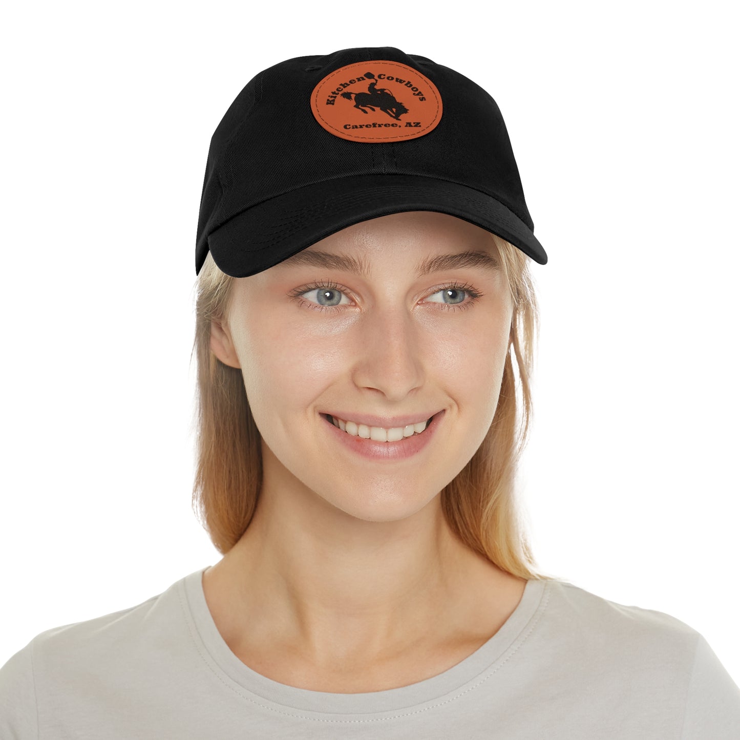 Unisex Hat with Leather Patch (Round)