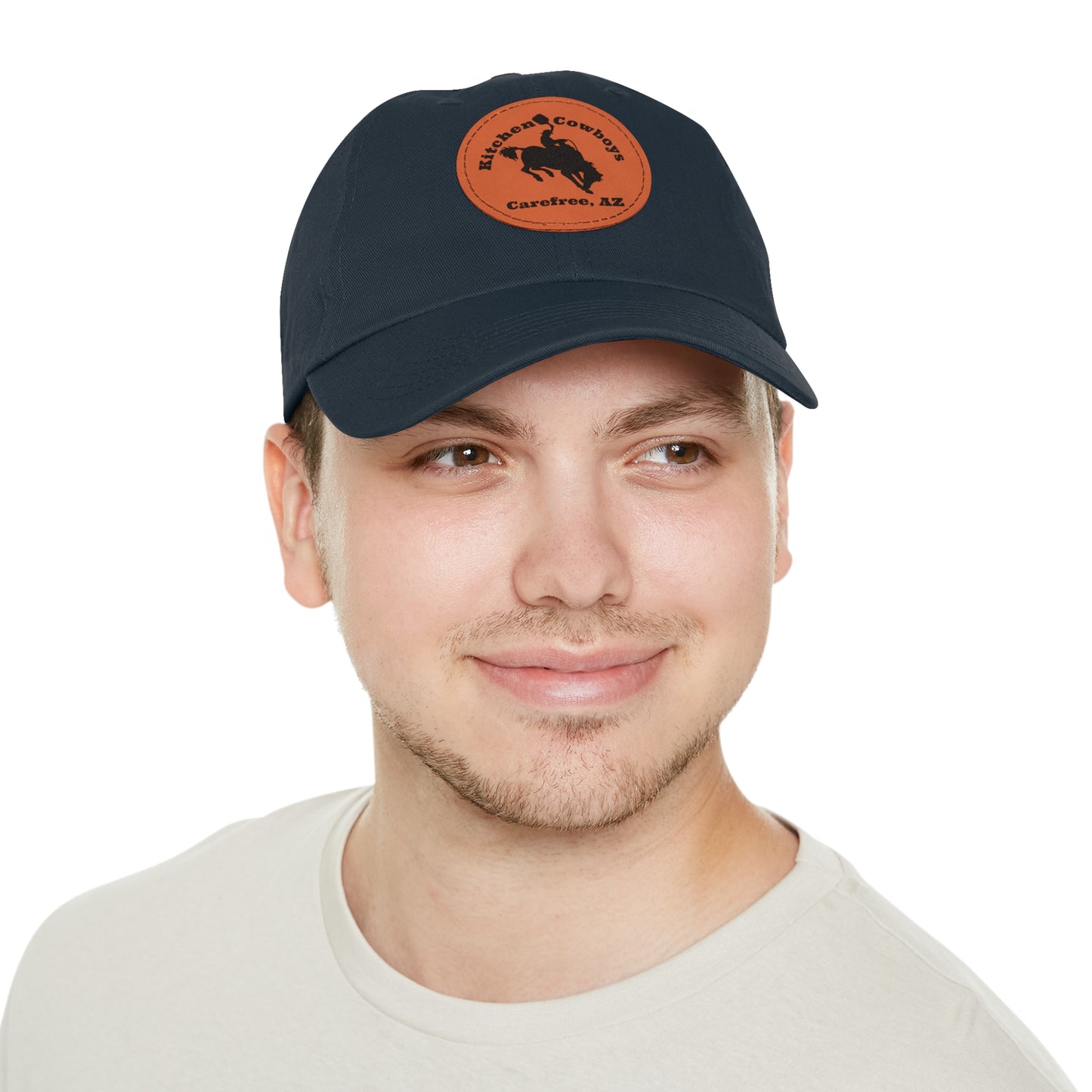 Unisex Hat with Leather Patch (Round)